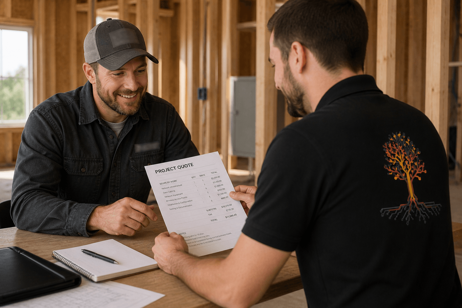 Transparent IT billing for contractors and builders