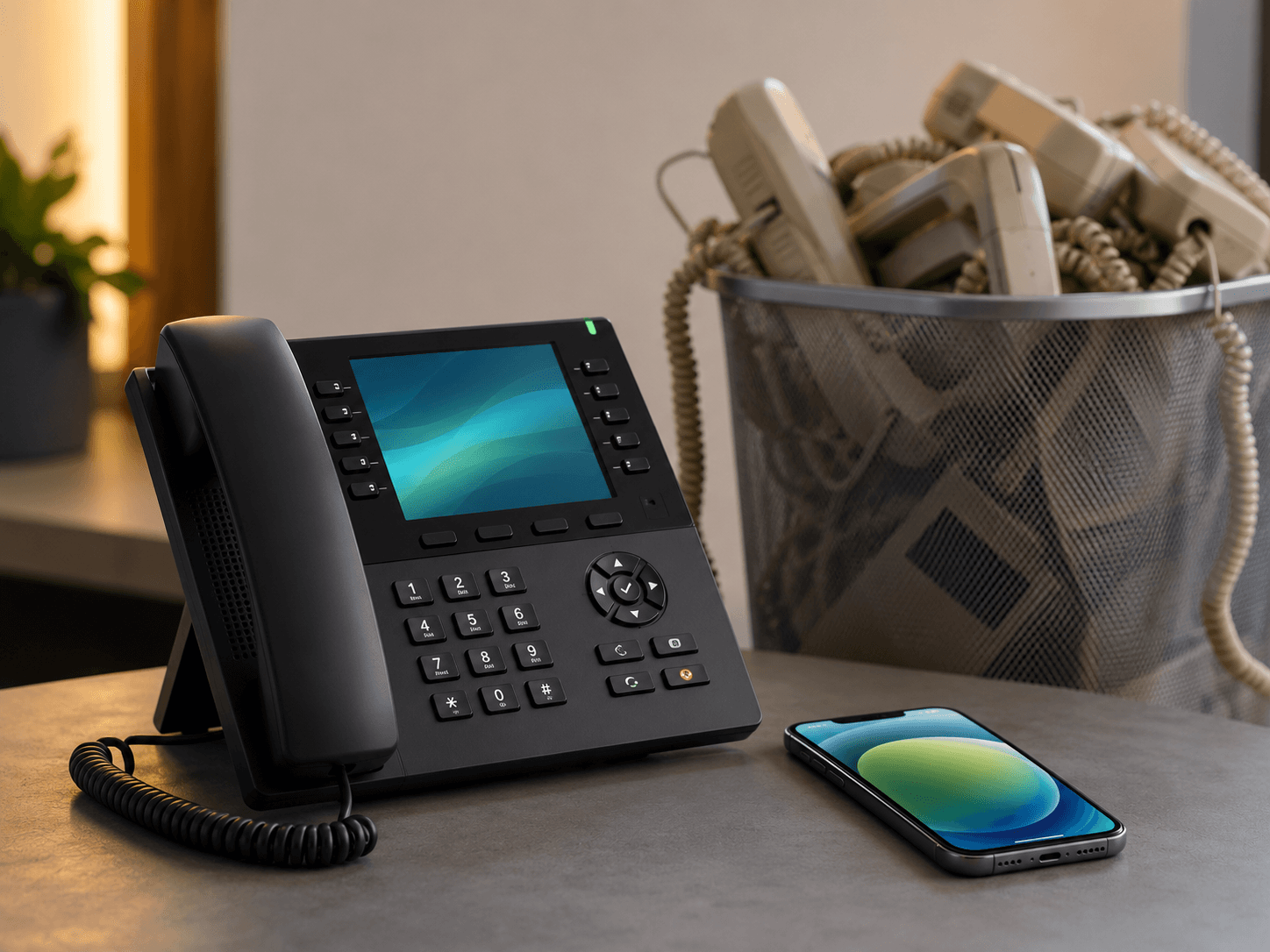 Business devices using Elevate VoIP phone system to communicate from any device